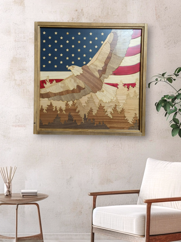 Custom Framed Soaring Eagle- 24 inch