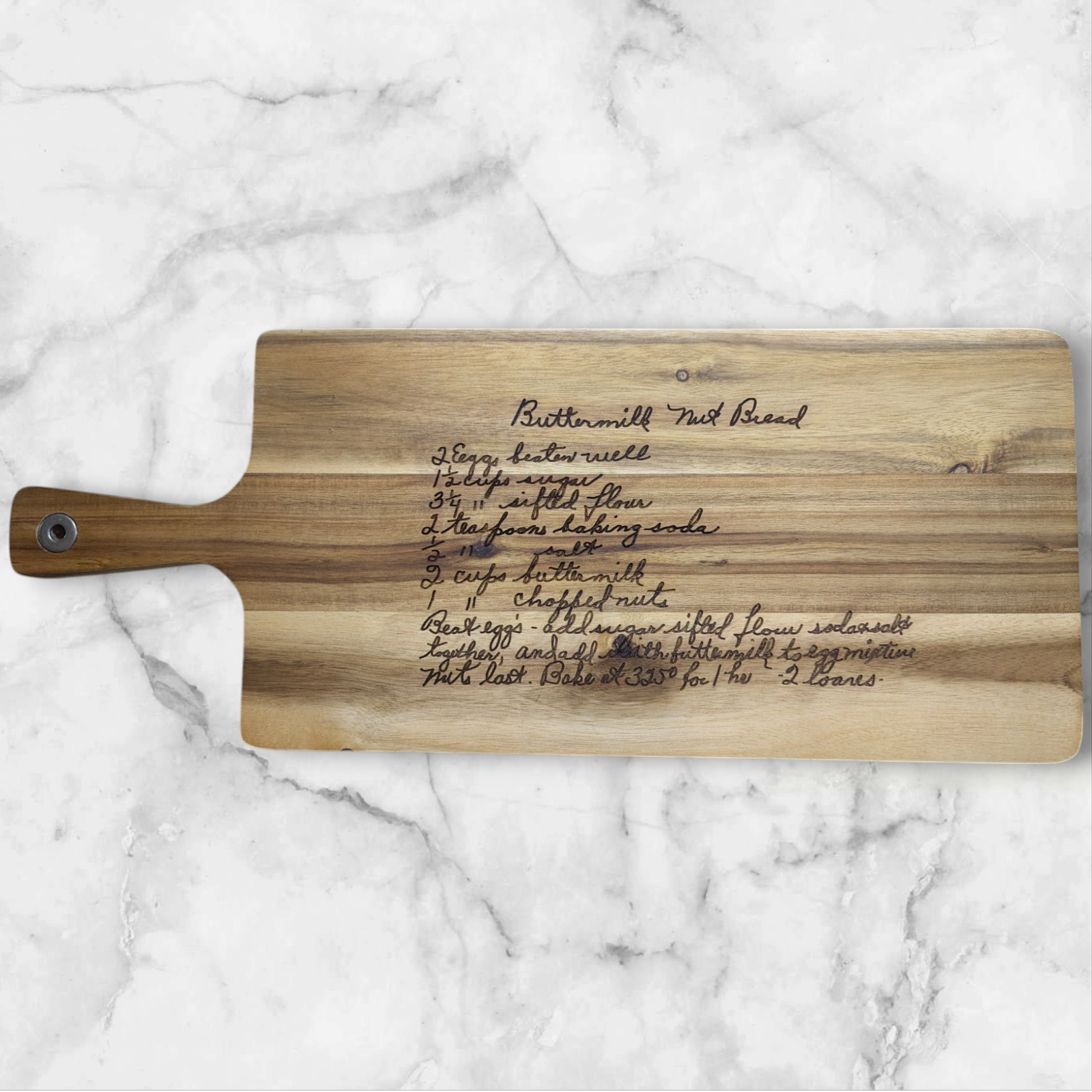 Handwritten Recipe Cutting Board